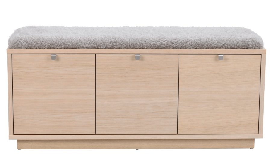 ROWICO Confetti bnk - hvidpigmenteret eg/lysegr hynde, m. 3 skuffer