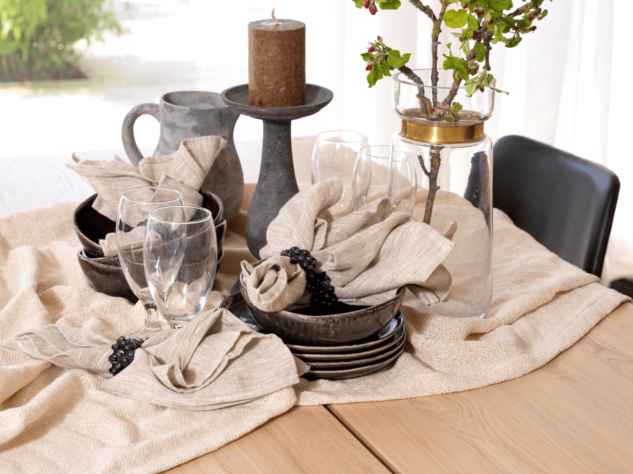 ROWICO rektangulr Melville spisebord m. udtrk - hvidvasket eg og sort metal (210x95) 