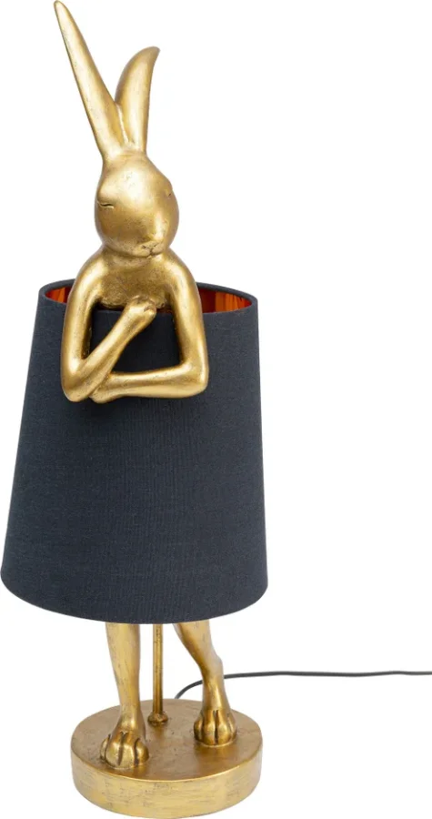 KARE DESIGN Animal Rabbit bordlampe - sort hr og guld polyresin/stl