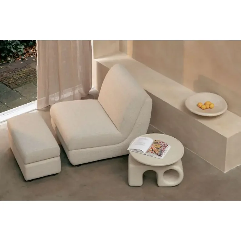 ZUIVER Mississippi utendrs loungestol - beige olefinfiber/polyester