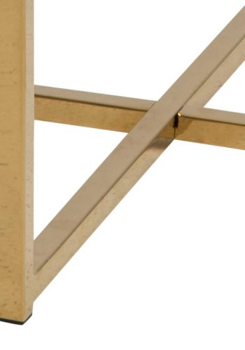 ACT NORDIC Alisma Ecktisch - weiß/goldenes Marmorpapier/Metall, rund (50)