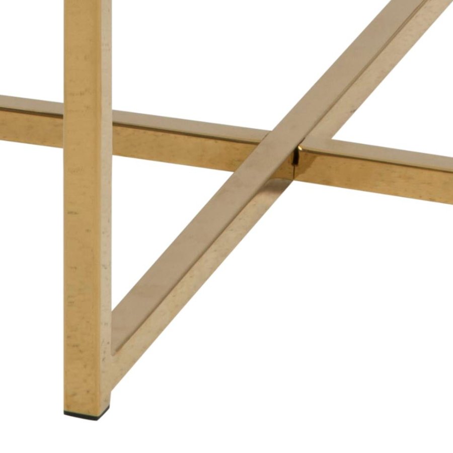 ACT NORDIC Alisma Ecktisch - weiß/goldenes Marmorpapier/Metall, rund (50)