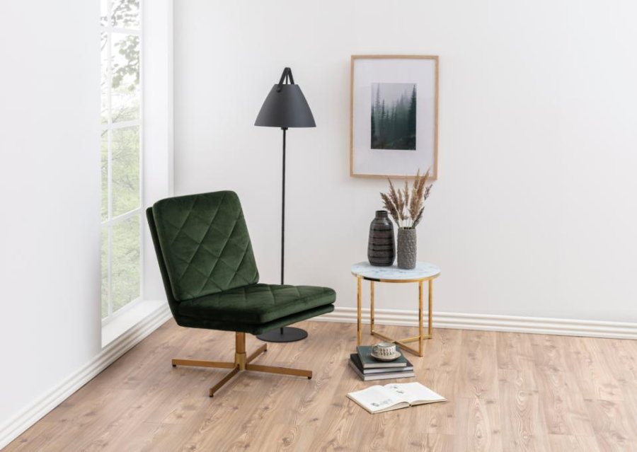 ACT NORDIC Alisma Ecktisch - weiß/goldenes Marmorpapier/Metall, rund (50)