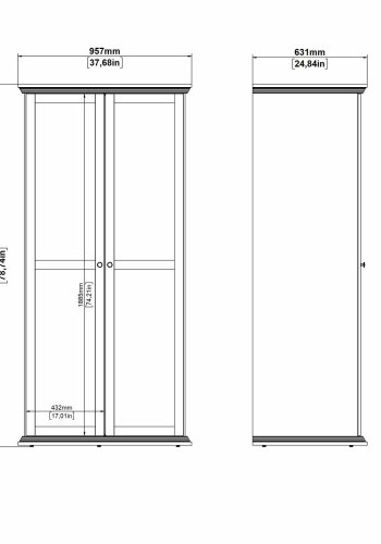 TVILUM North Garderobeskab, Hvid, 95,7 x 63,1 x 200 cm