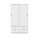 TVILUM Line Kleiderschrank, mit 2 Schiebetüren und 4 Schubladen - weiße Folie