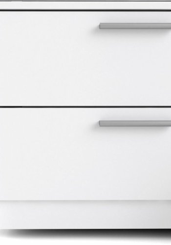 TVILUM Line Kleiderschrank, mit 2 Schiebetüren und 4 Schubladen - weiße Folie