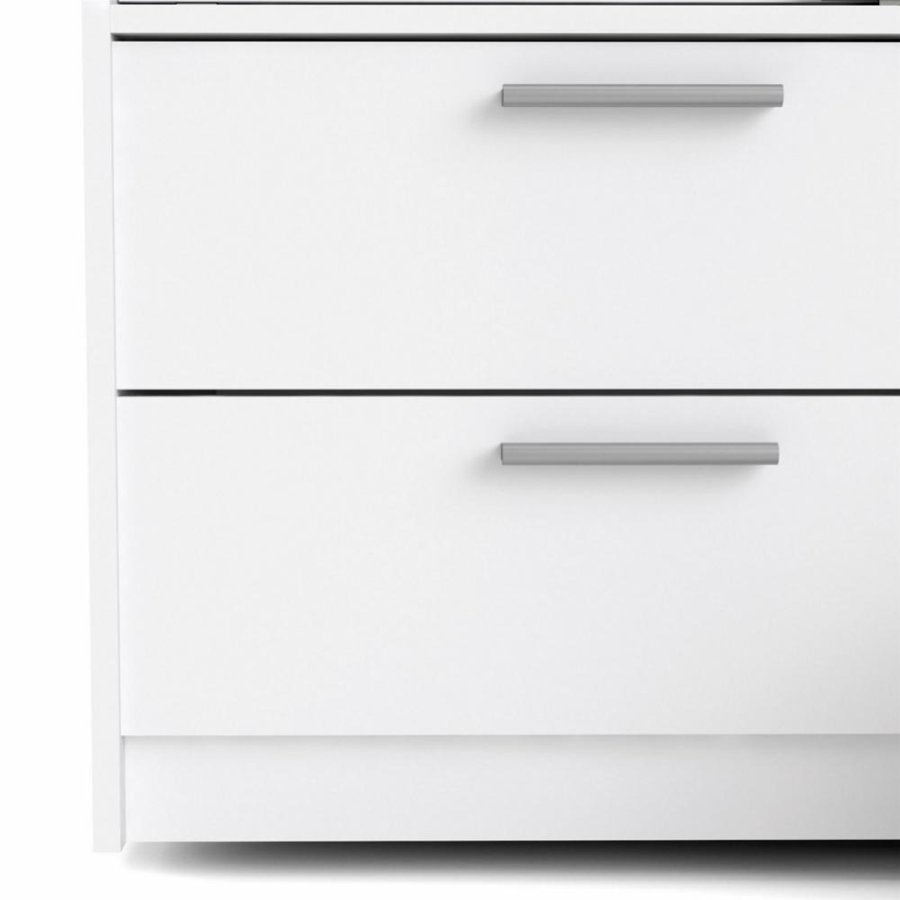 TVILUM Line Kleiderschrank, mit 2 Schiebetüren und 4 Schubladen - weiße Folie