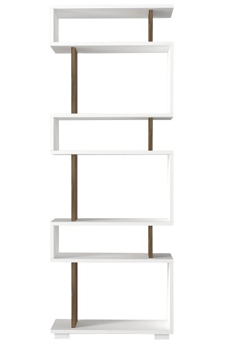 FUNZI LIVING Block bokhylle - hvit og valnttfarget melamin