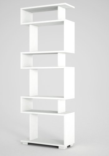 FUNZI LIVING Block bokhylle - hvit og valnttfarget melamin