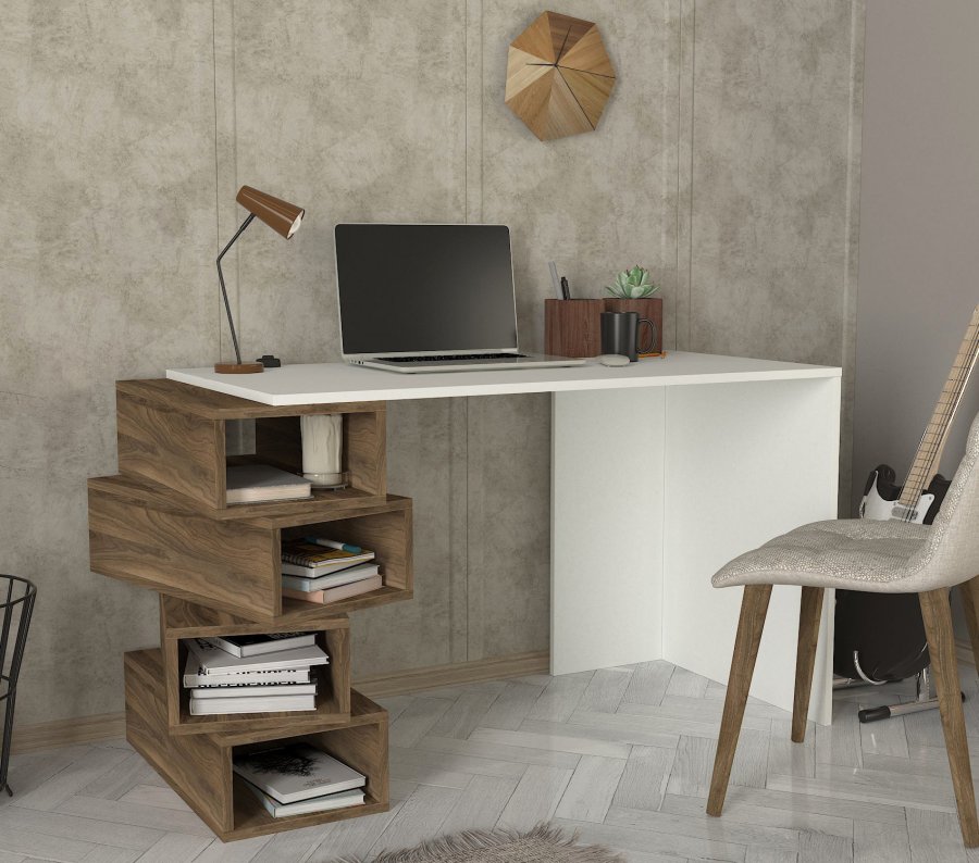 NORDVRK Jenga arbeidsbord, hvit valntt