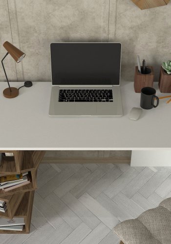 NORDVRK Jenga arbeidsbord, hvit valntt