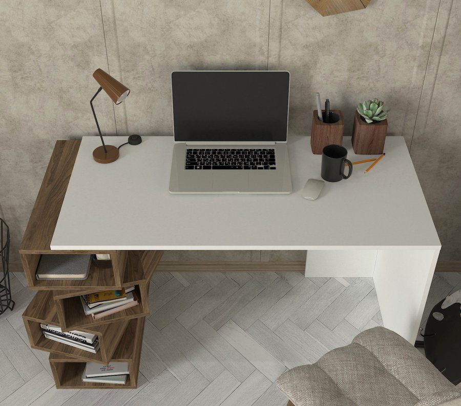 NORDVRK Jenga arbeidsbord, hvit valntt