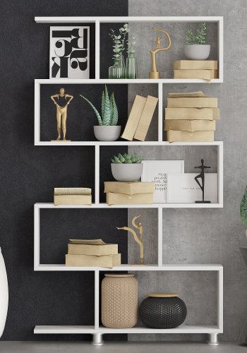 FUNZI LIVING Nilüfer Bücherregal - weißes Melamin