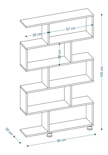 FUNZI LIVING Nilüfer Bücherregal - weißes Melamin