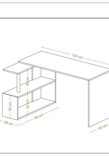 NORDVRK Gelincik arbeidsbord, hvit