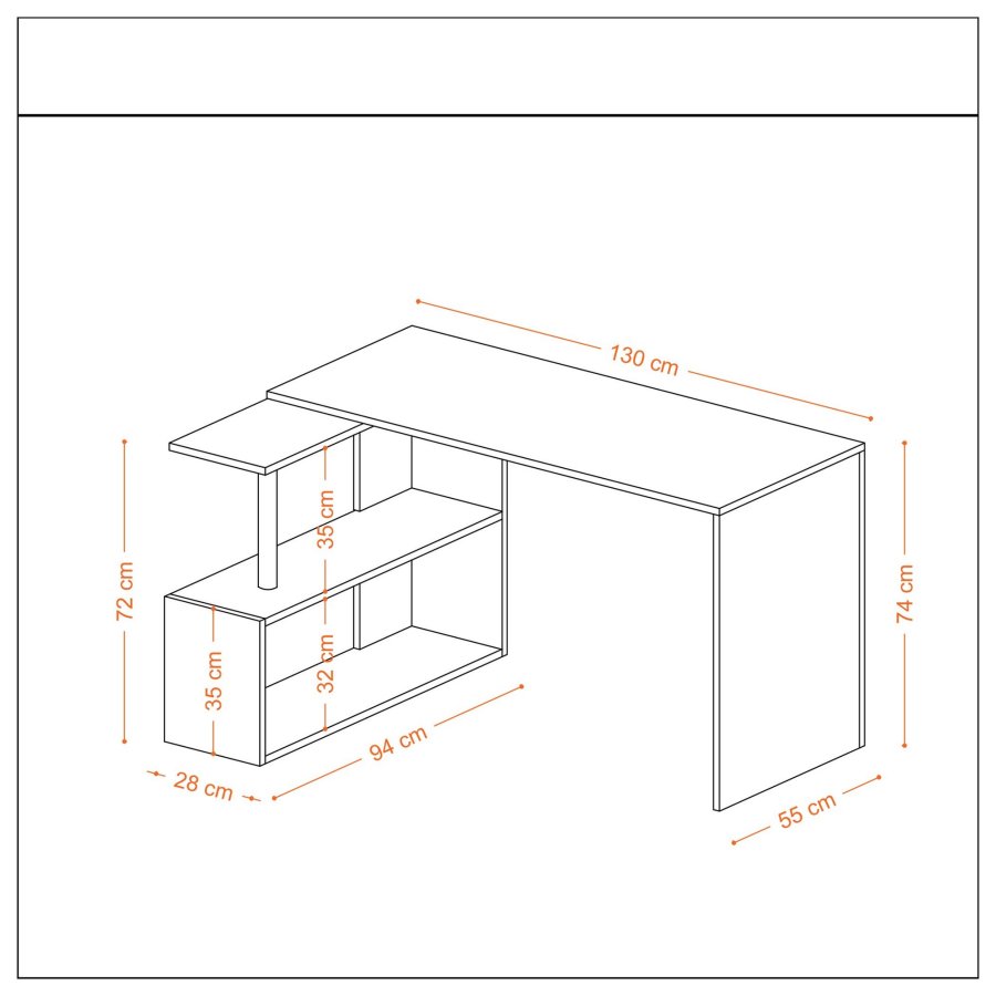 NORDVRK Gelincik arbeidsbord, hvit