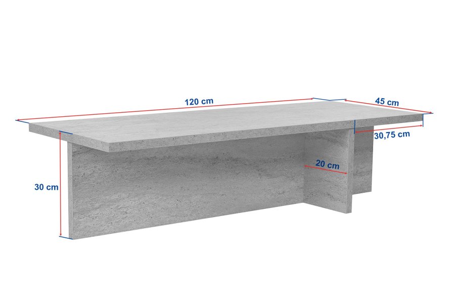 NORDVRK Harbor sofabord, rektangulr - Atlantic Pine melamin (120x45)