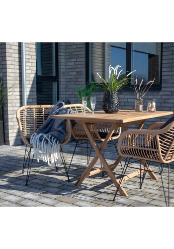 HOUSE NORDIC Oviedo spisebord - naturlig teak, rektangulrt (120x80)