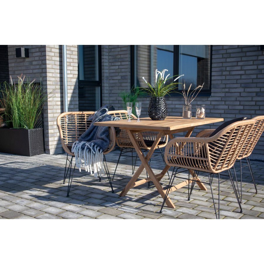 HOUSE NORDIC Oviedo spisebord - naturlig teak, rektangulrt (120x80)