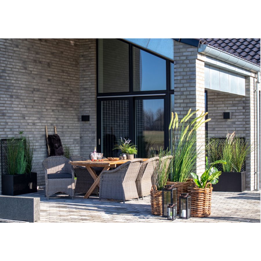 HOUSE NORDIC Murcia spisebord med kryssben - naturlig resirkulert teak, rektangulrt (200x90)