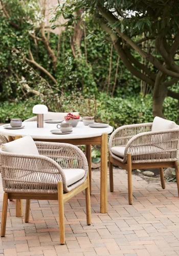 HOUSE NORDIC Terracina spisebord - Spisebord, akasie/terrazzo, naturlig, 120x76 cm