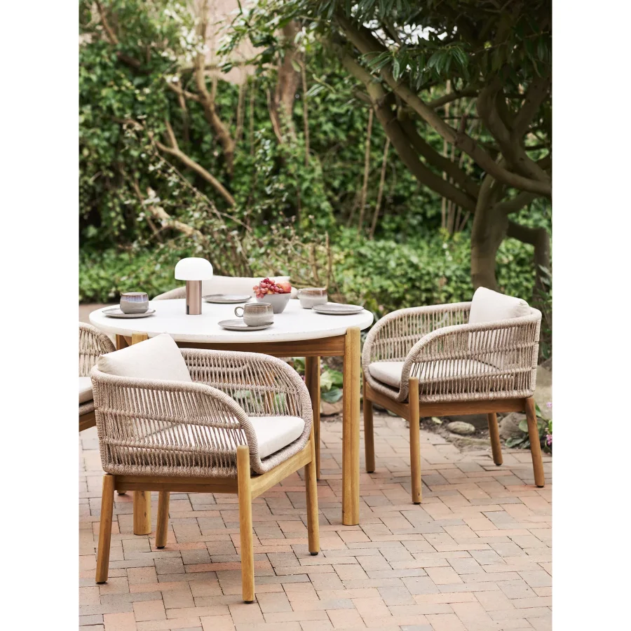 HOUSE NORDIC Terracina spisebord - Spisebord, akasie/terrazzo, naturlig, 120x76 cm