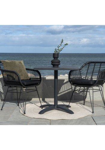 HOUSE NORDIC Chicago kafbord - Kafbord, bordplate i grtt nonwood, svarte ben 70x70x72 cm