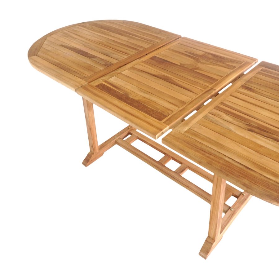 HOUSE NORDIC Salamanca hagebord, med tilleggsplate - naturlig teak (180-240x90)