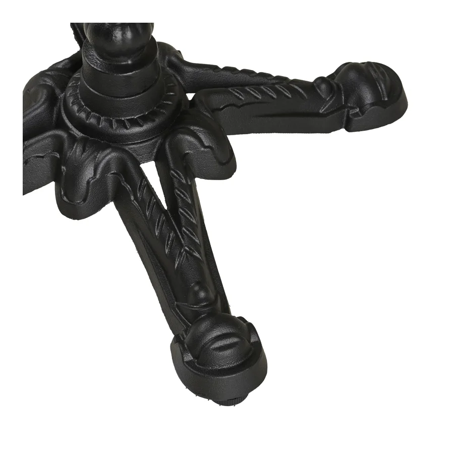 HOUSE NORDIC uteserveringsbord, rundt - hvit marmorlignende bordplate med gullkant og svart st�pejern (�60)