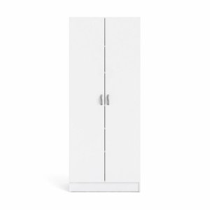 TVILUM garderobeskab, m. 2 lger og 5 hylder - hvid folie