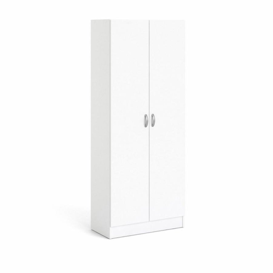 TVILUM garderobeskab, m. 2 lger og 5 hylder - hvid folie