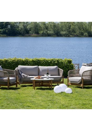 HOUSE NORDIC Terracina salongbord - Salongbord, akasie/terrazzo, naturlig<br>84,5x38,5 cm