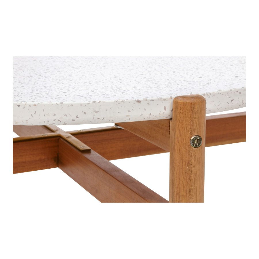 HOUSE NORDIC Terracina salongbord - Salongbord, akasie/terrazzo, naturlig<br>84,5x38,5 cm