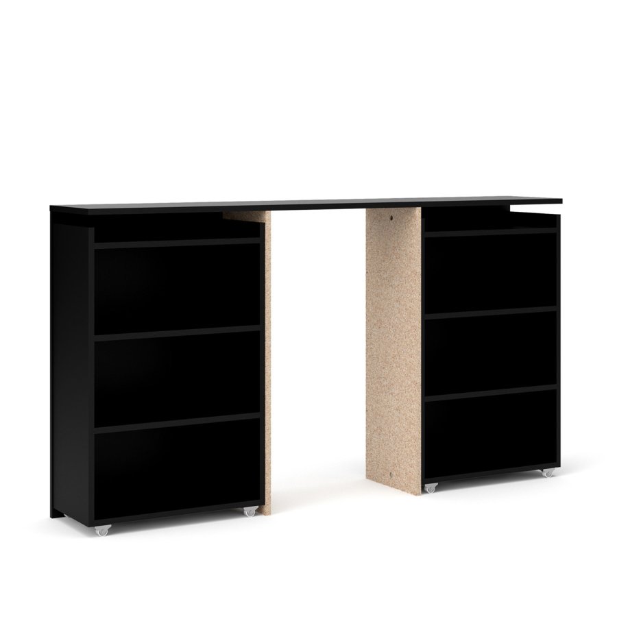 TVILUM Naia Kopfteil, mit 8 Ablagen - schwarze Folie (140cm)