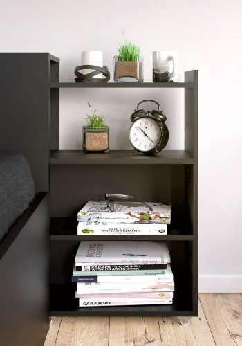 TVILUM Naia Kopfteil, mit 8 Ablagen - schwarze Folie (140cm)