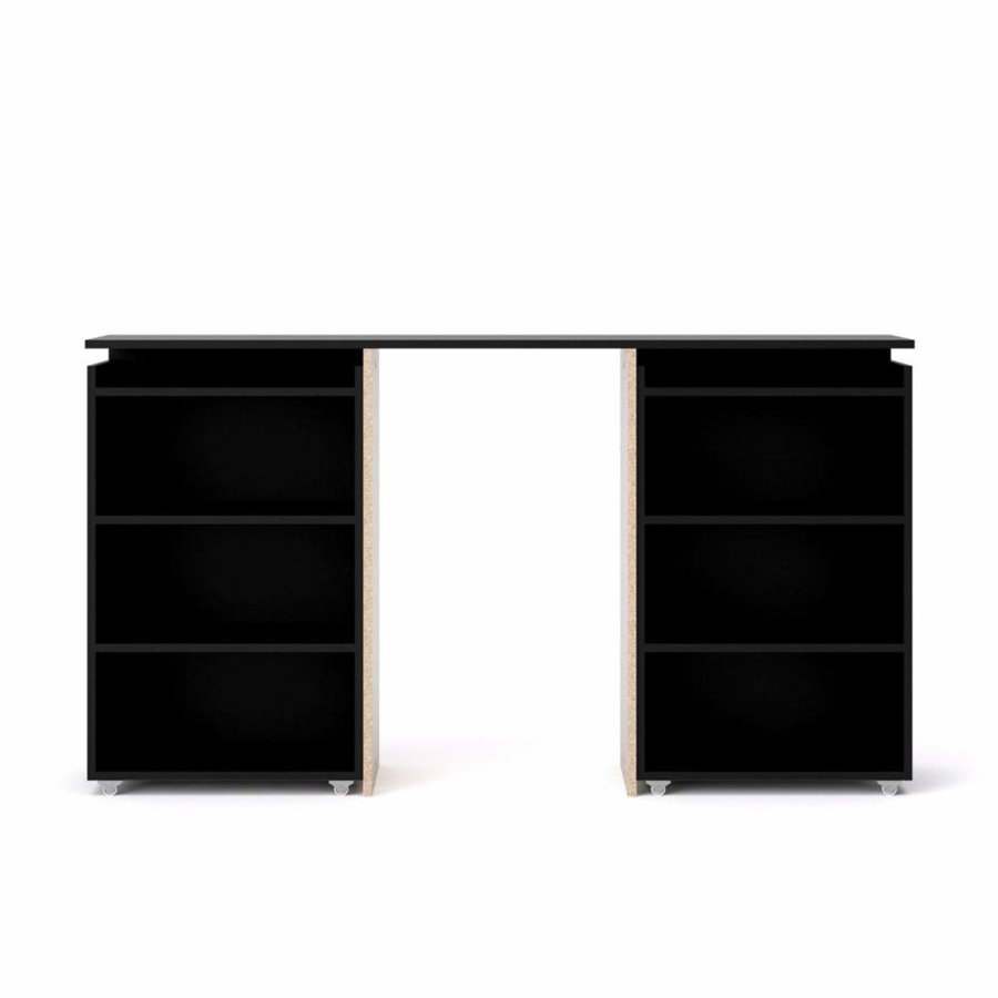 TVILUM Naia Sänggavel, med 8 Hyllplan - Svart Folie (160 cm)