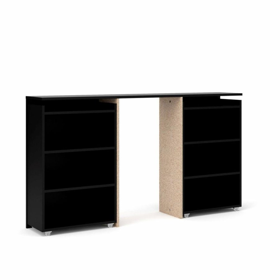 TVILUM Naia Sänggavel, med 8 Hyllplan - Svart Folie (160 cm)