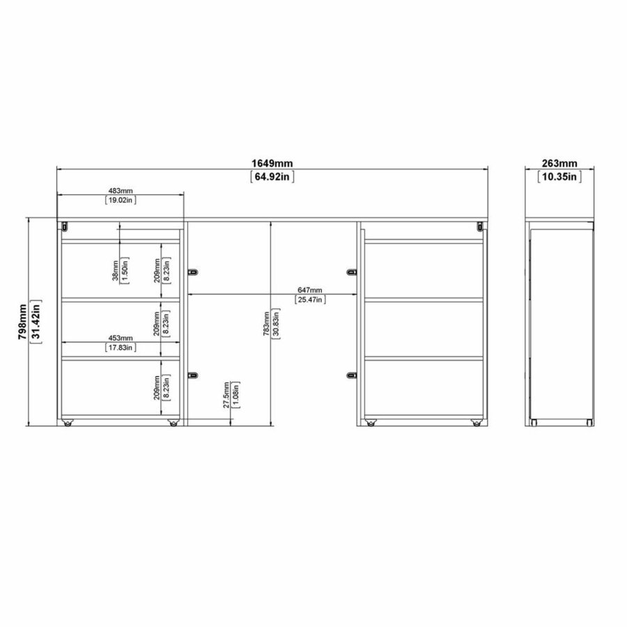 TVILUM Naia Sänggavel, med 8 Hyllplan - Svart Folie (160 cm)