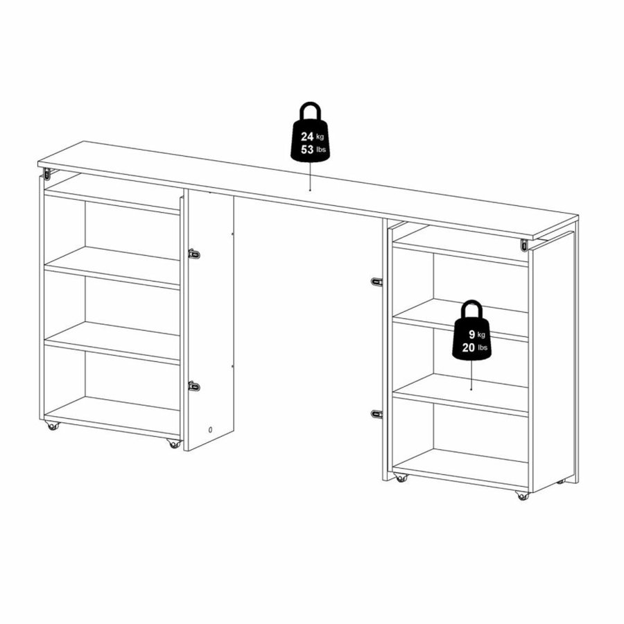 TVILUM Naia Sänggavel, med 8 Hyllplan - Svart Folie (160 cm)