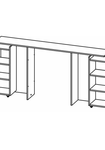 TVILUM Naia Sänggavel, med 8 Hyllplan - Svart Folie (160 cm)