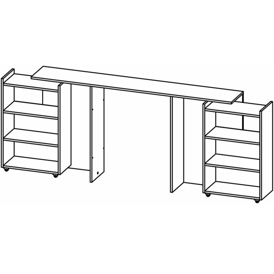 TVILUM Naia Sänggavel, med 8 Hyllplan - Svart Folie (160 cm)