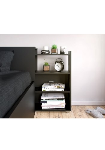 TVILUM Naia Sänggavel, med 8 Hyllplan - Svart Folie (160 cm)