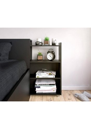 TVILUM Naia Sänggavel, med 8 Hyllplan - Svart Folie (160 cm)