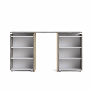 TVILUM Naia hovedgavl, m. 8 hylder - gr og hvid folie (140cm)