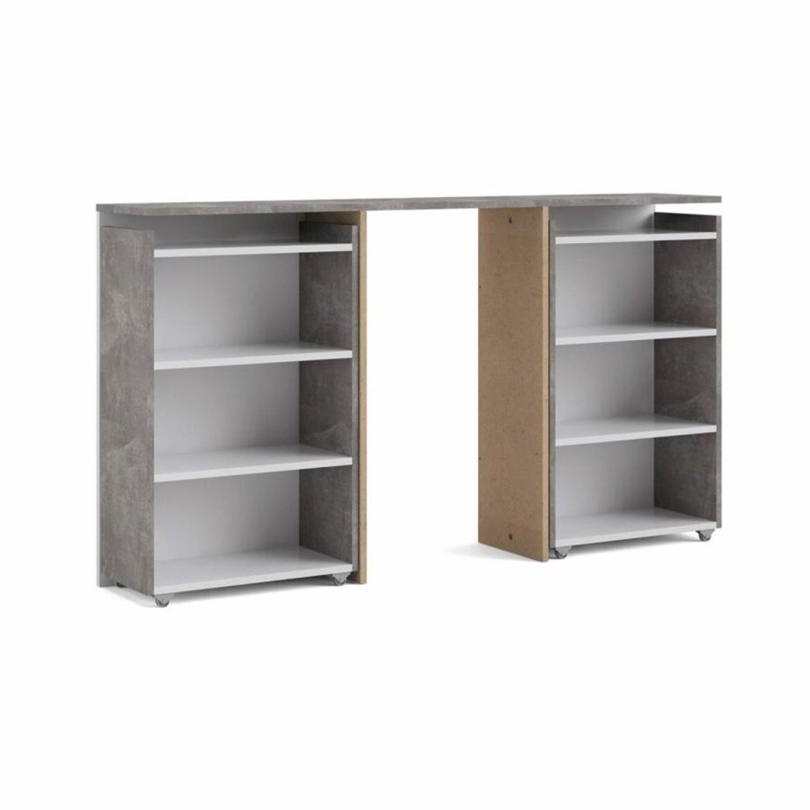 TVILUM Naia Kopfteil, m. 8 Regalen - graue und weiße Folie (140cm)