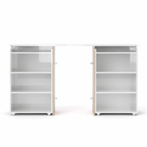 TVILUM Naia hovedgavl, m. 8 hylder - hvid spnplade (140cm)