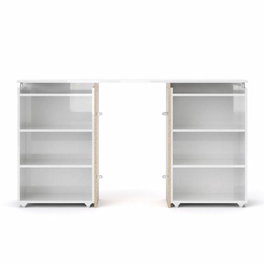 TVILUM Naia Kopfteil, m. 8 Regale – weiße Spanplatte (140 cm)