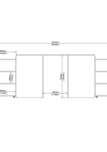 TVILUM Naia Kopfteil, m. 8 Regale – weiße Spanplatte (140 cm)
