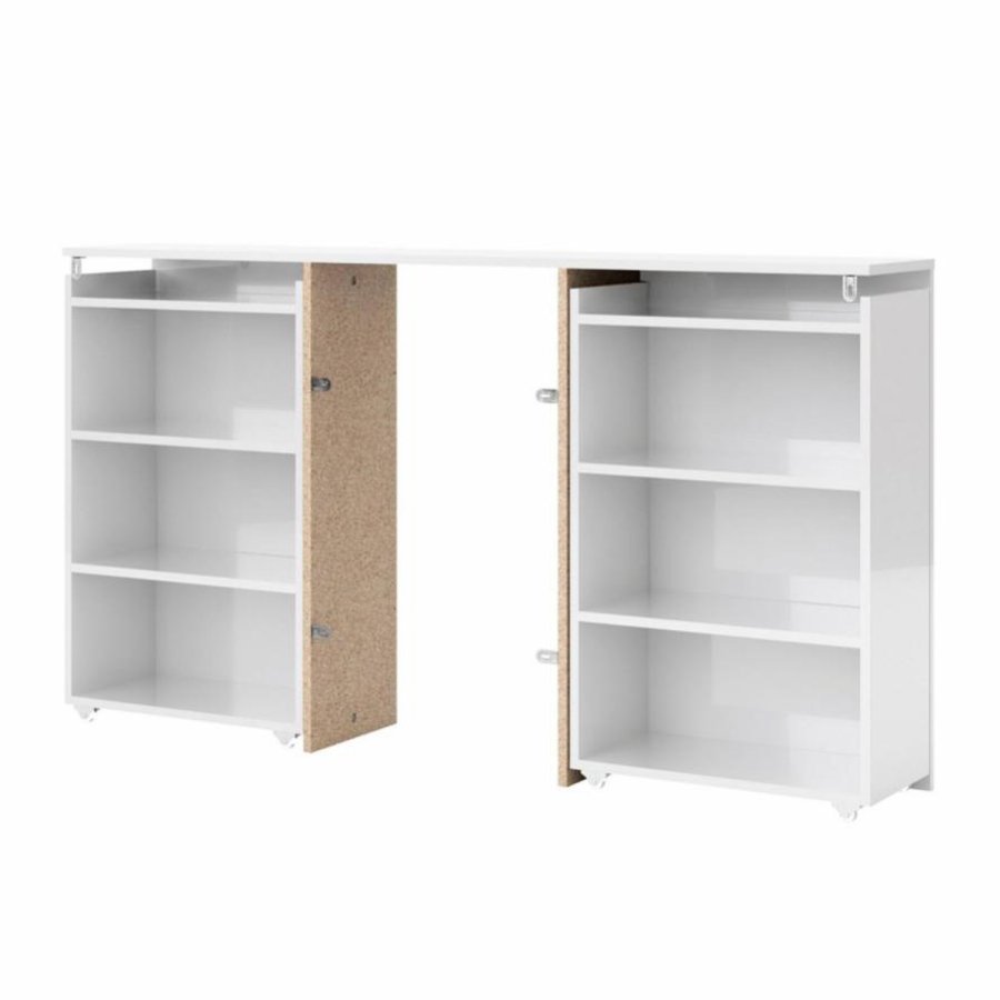 TVILUM Naia Kopfteil, m. 8 Regale – weiße Spanplatte (140 cm)