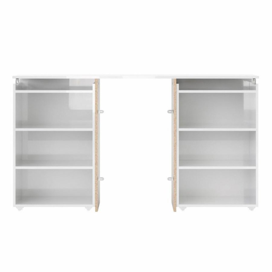 TVILUM Naia Kopfteil, m. 8 Regale – weiße Spanplatte (140 cm)